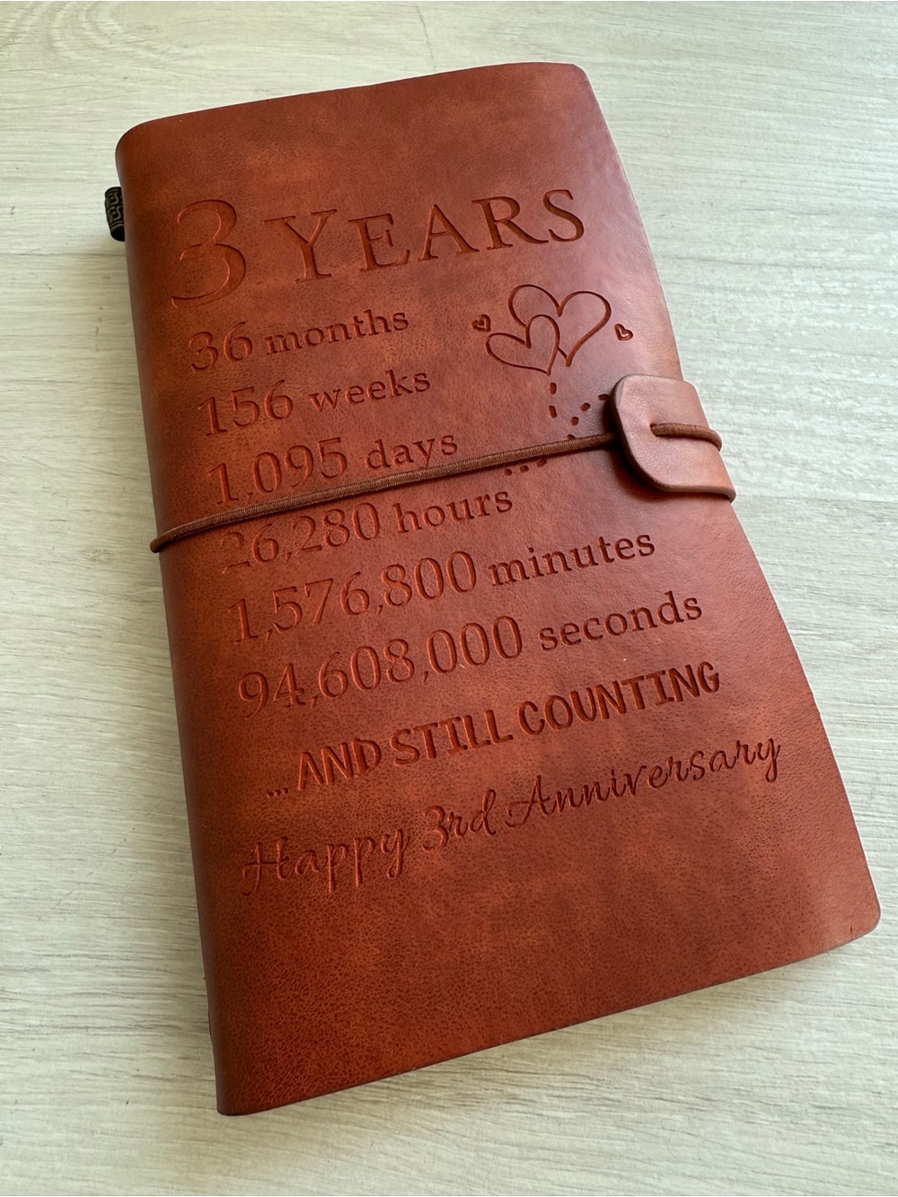 NIB Leather 3 Year Wedding Anniversary Journal